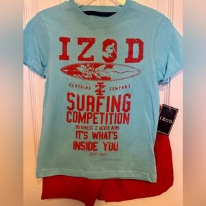 Boys size 5 NWT IZOD 2 piece summer set
